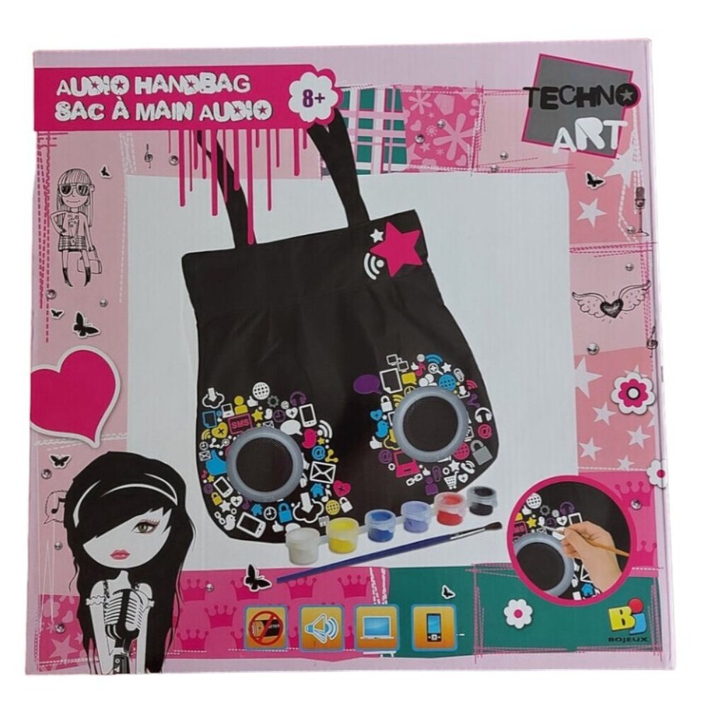 Audio Handbag Purse Sac Bojeux Techno Art Trendy Teen Girls design paint Art NEW
